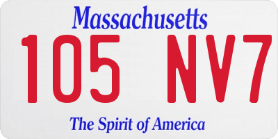 MA license plate 105NV7