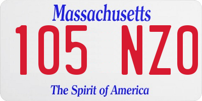 MA license plate 105NZ0