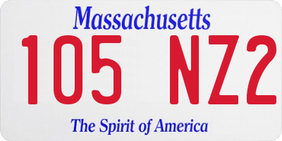 MA license plate 105NZ2