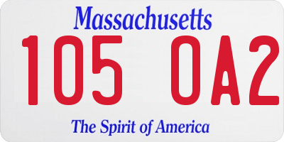 MA license plate 105OA2