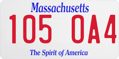 MA license plate 105OA4