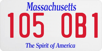 MA license plate 105OB1