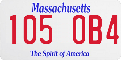 MA license plate 105OB4