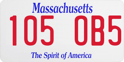 MA license plate 105OB5