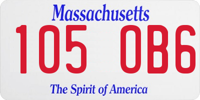 MA license plate 105OB6