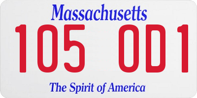 MA license plate 105OD1