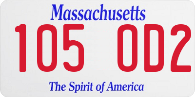 MA license plate 105OD2