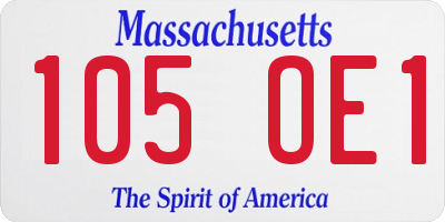MA license plate 105OE1