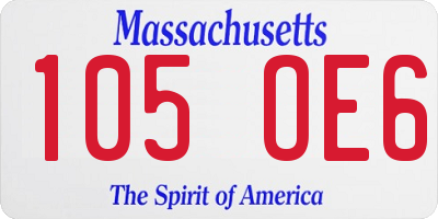 MA license plate 105OE6