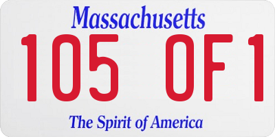 MA license plate 105OF1