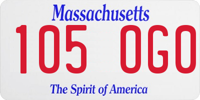 MA license plate 105OG0