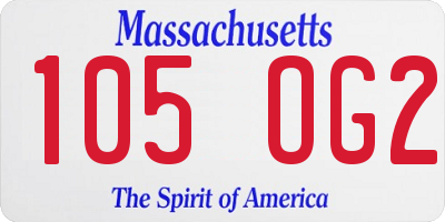 MA license plate 105OG2