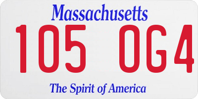 MA license plate 105OG4
