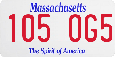 MA license plate 105OG5