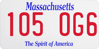 MA license plate 105OG6