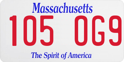 MA license plate 105OG9