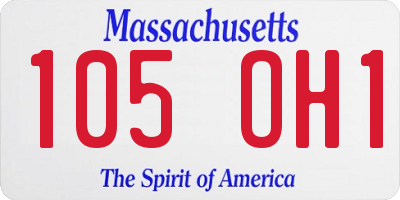 MA license plate 105OH1