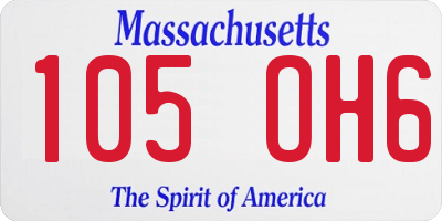 MA license plate 105OH6
