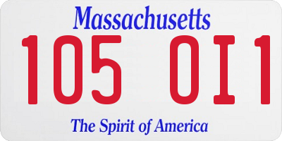 MA license plate 105OI1