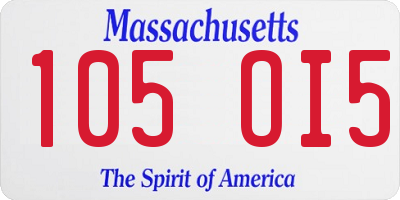 MA license plate 105OI5