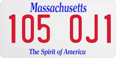 MA license plate 105OJ1