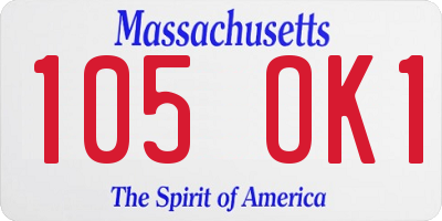 MA license plate 105OK1