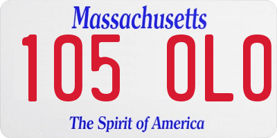 MA license plate 105OL0