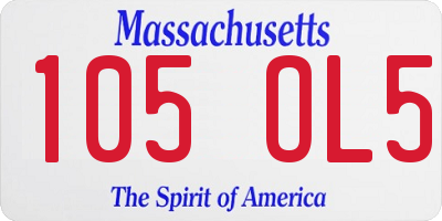 MA license plate 105OL5