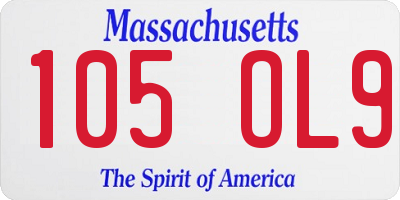 MA license plate 105OL9