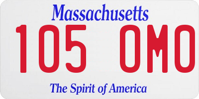 MA license plate 105OM0