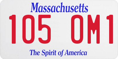 MA license plate 105OM1