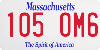 MA license plate 105OM6