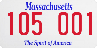 MA license plate 105OO1