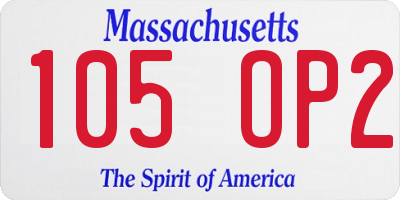 MA license plate 105OP2