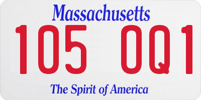 MA license plate 105OQ1