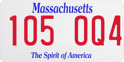 MA license plate 105OQ4