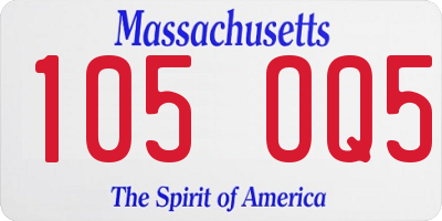 MA license plate 105OQ5