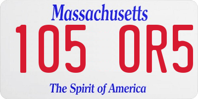 MA license plate 105OR5