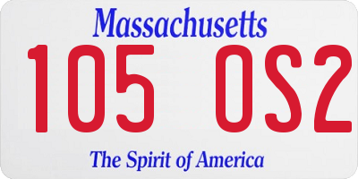 MA license plate 105OS2