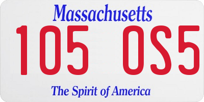 MA license plate 105OS5