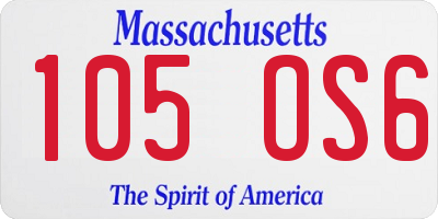 MA license plate 105OS6