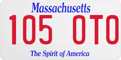MA license plate 105OT0