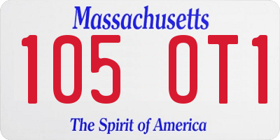 MA license plate 105OT1