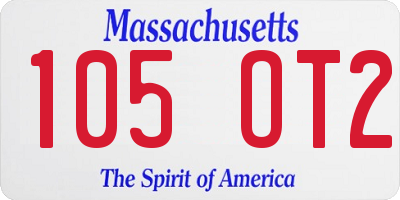 MA license plate 105OT2