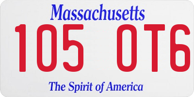 MA license plate 105OT6