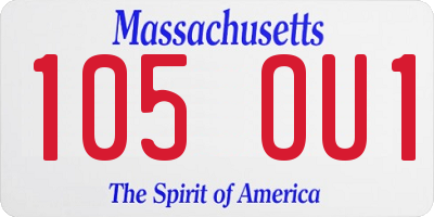 MA license plate 105OU1