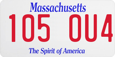 MA license plate 105OU4