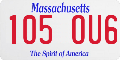 MA license plate 105OU6