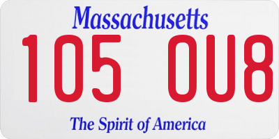 MA license plate 105OU8