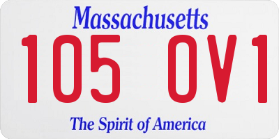 MA license plate 105OV1